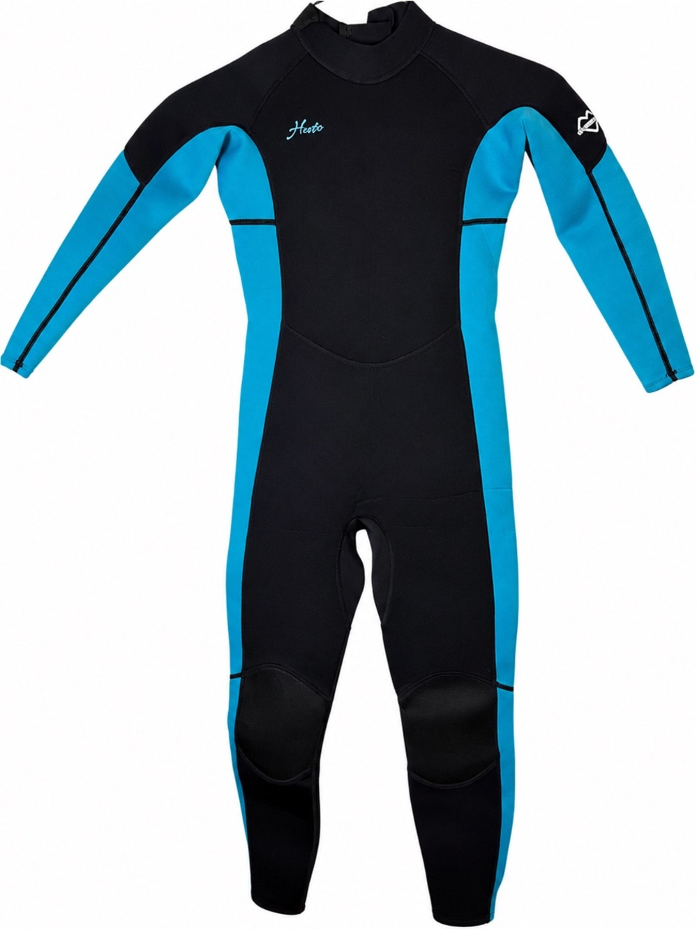 Hevto Youth Size 14 Full Wetsuit Black Blue Neoprene Surf Snorkel Swim Dive. 💦